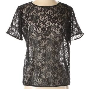 American Apparel black sheer lace goth blouse top xs/s